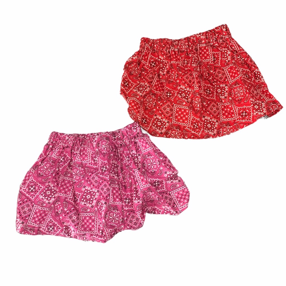 Red and pink bandanna skirts